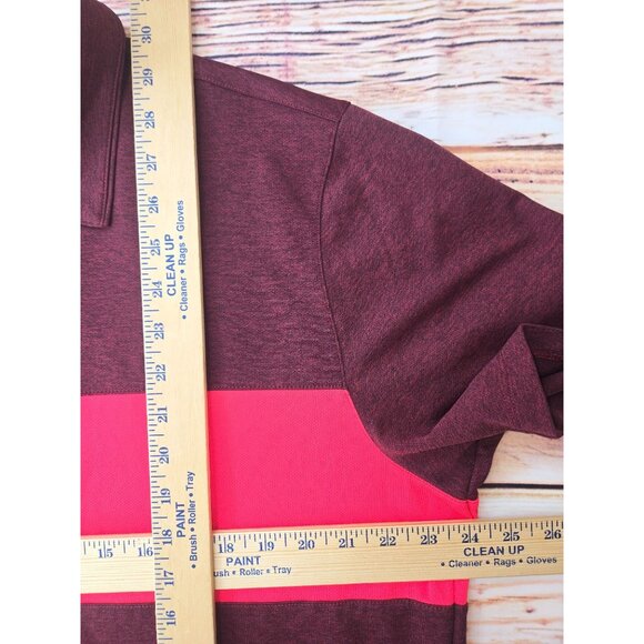 Nike Dri-Fit Golf Standard Fit Mens Polo XL Burgundy & Red Colorblock - Picture 8 of 8